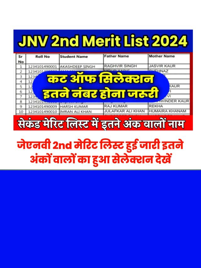 JNV Class 6th 2nd Merit List hua Jari: लिस्ट में देखें अपना नाम