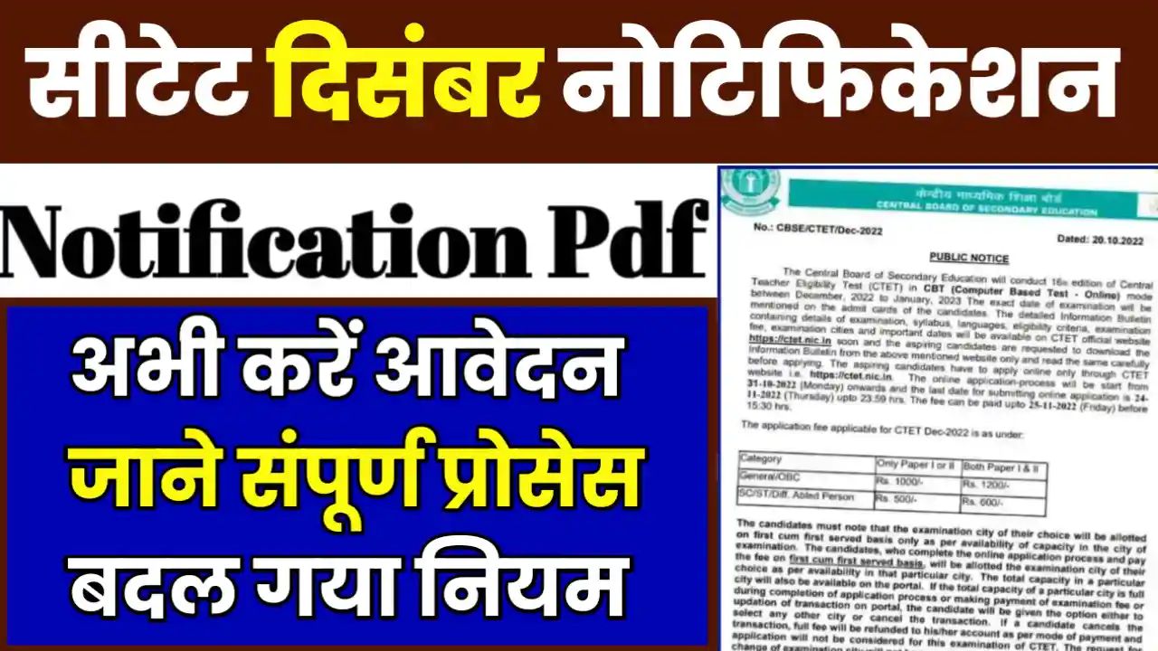 CTET December Notification 2024 kab Aayega